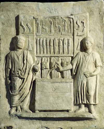 Relief depicting a cutlery shop by Roman